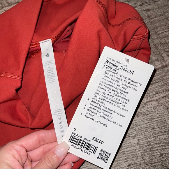 NWT Lululemon Wunder Train 28” cayenne CYNN - Picture 3 of 5